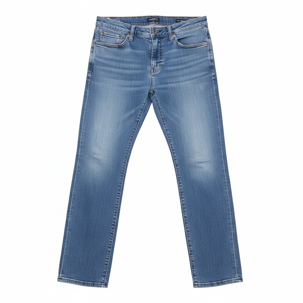 Chaps Mens Jeans 32x32 Slim Straight Medium Wash Blue Stretch Denim Cotton Blend